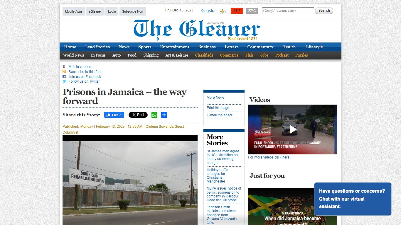 Prisons in Jamaica – the way forward | News | Jamaica Gleaner